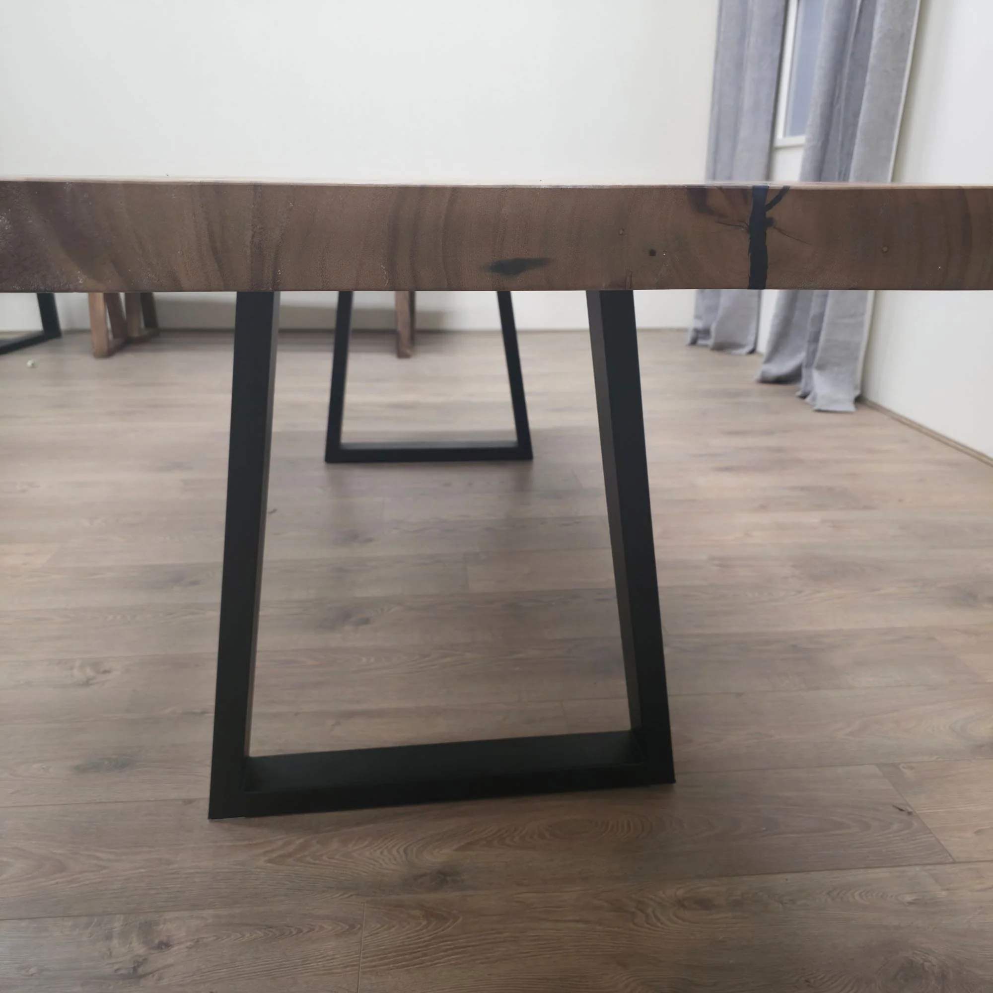 239cm x 91cm Live Edge East Indian Walnut Dinning Table - Image 5